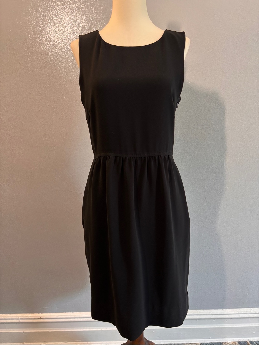 J. Crew Black Sleeveless Midi Dress